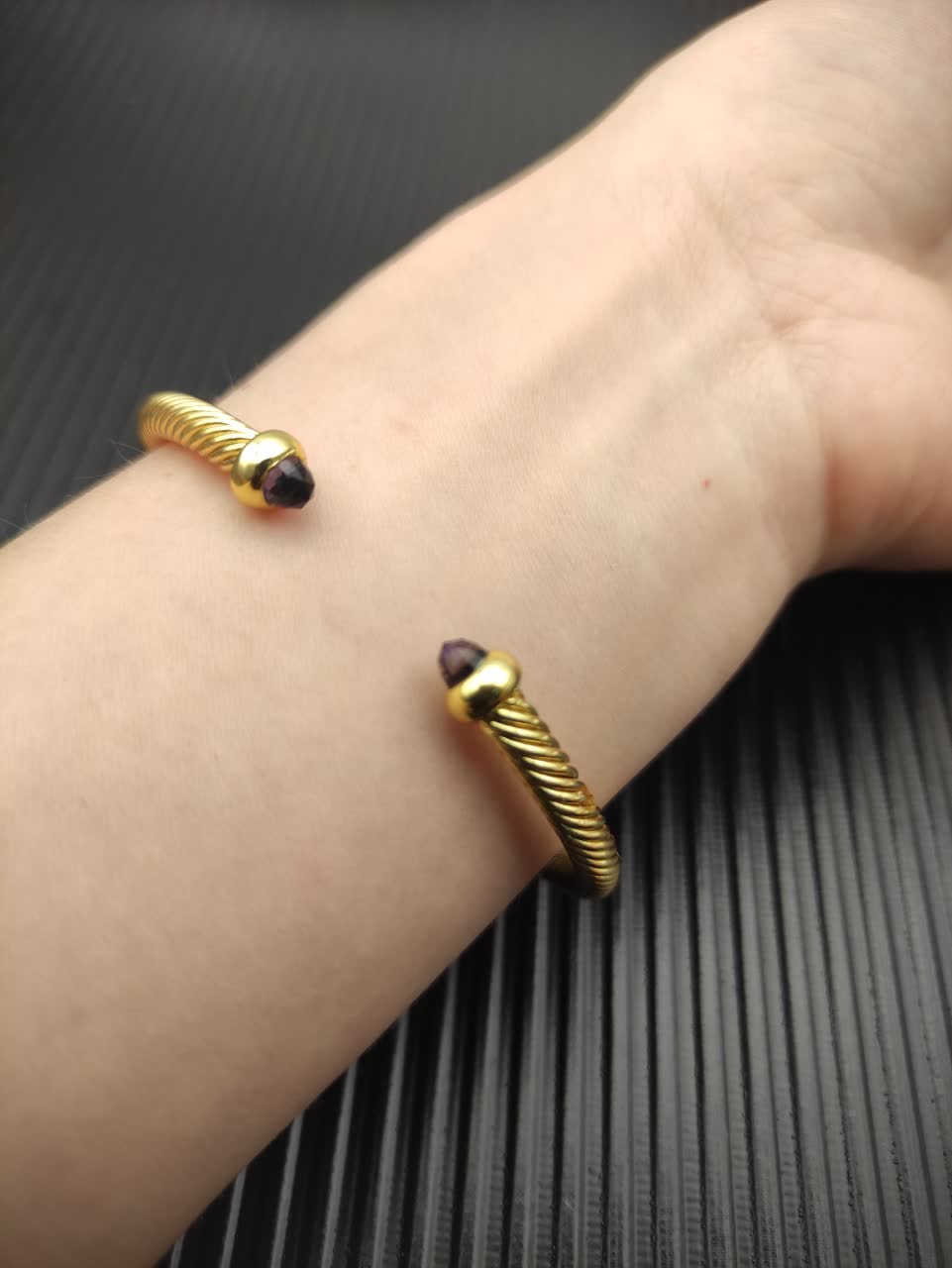 David Yurman Gold Tone Gemstone Cuff Bracelet David Yurman Gold Tone Gemstone Cuff Bracelet